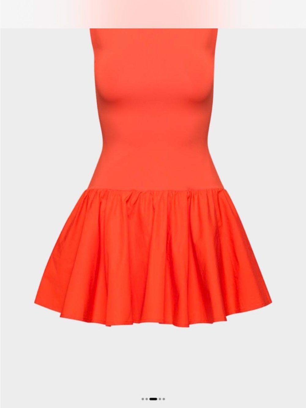 Aritzia Coral-Red Sleeveless Mini Fit & Flare Dress